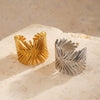 Wholesale Stainless Steel Geometric Open Ring Electroplated In Hiphop Ins Style For Women