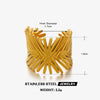 Wholesale Stainless Steel Geometric Open Ring Electroplated In Hiphop Ins Style For Women