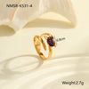 Wholesale Stainless Steel Geometric Open Ring Electroplated Jewelry In Light Luxury Style For Women