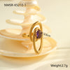 Wholesale Stainless Steel Geometric Open Ring Electroplated Jewelry In Light Luxury Style For Women