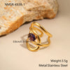 Wholesale Stainless Steel Geometric Open Ring Electroplated Jewelry In Light Luxury Style For Women