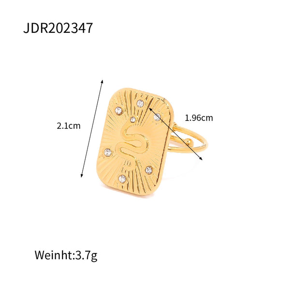 Wholesale Stainless Steel Geometric Open Ring Electroplated Light Luxury High End Accessory