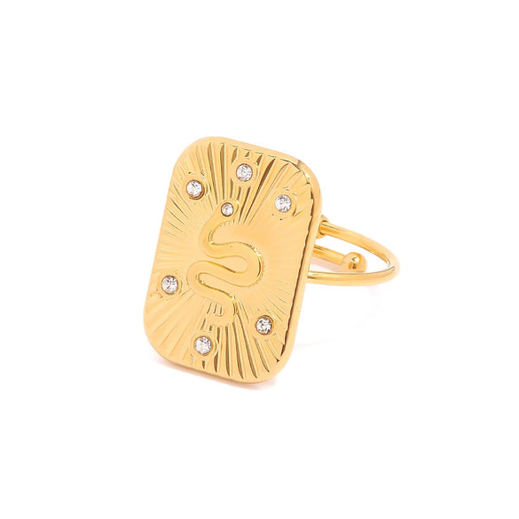 Wholesale Stainless Steel Geometric Open Ring Electroplated Light Luxury High End Accessory