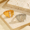 Wholesale Stainless Steel Geometric Open Ring For Ladies With 18K Gold Plated Electroplating