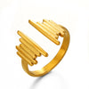 Wholesale Stainless Steel Geometric Open Ring For Ladies With 18K Gold Plated Electroplating