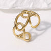 Wholesale Stainless Steel Geometric Open Ring For Women Gold Plated With High Grade Style
