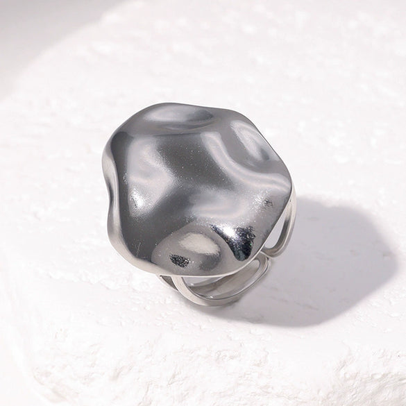 Wholesale Stainless Steel Geometric Open Ring For Women 18K Gold Plated Simple Style
