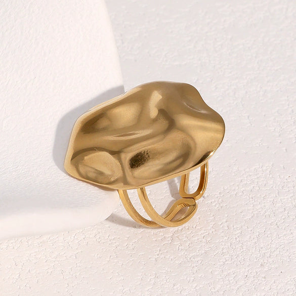 Wholesale Stainless Steel Geometric Open Ring For Women 18K Gold Plated Simple Style