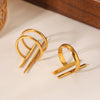 Wholesale Stainless Steel Geometric Open Ring Hand Jewelry With Electroplating Design