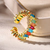 Wholesale Stainless Steel Geometric Open Ring Jewelry Electroplated Light Luxury Niche Unisex