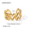 Wholesale Stainless Steel Geometric Open Ring Jewelry With Electroplating And Retro Temperament Full Of Love And Hollow Design Does Not Fade