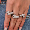 Wholesale 316L Stainless Steel Geometric Open Ring With Zircon Electroplated For Women
