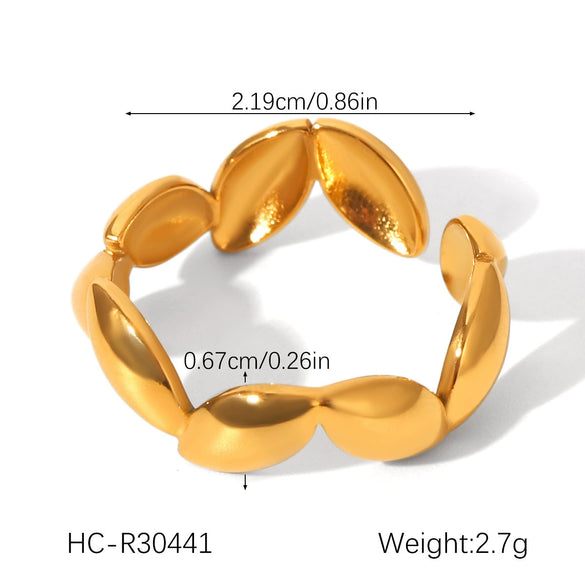 Wholesale Stainless Steel Geometric Open Ring Women's Jewelry With Electroplating