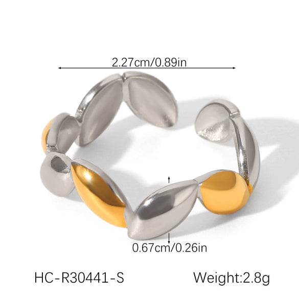 Wholesale Stainless Steel Geometric Open Ring Women's Jewelry With Electroplating