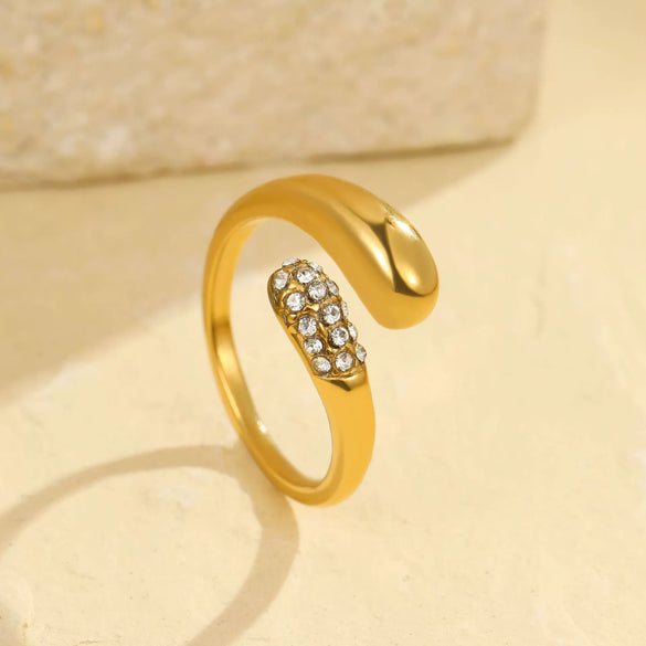 Wholesale Stainless Steel Geometric Open Rings With Electroplating Light Luxury Minimalist Style