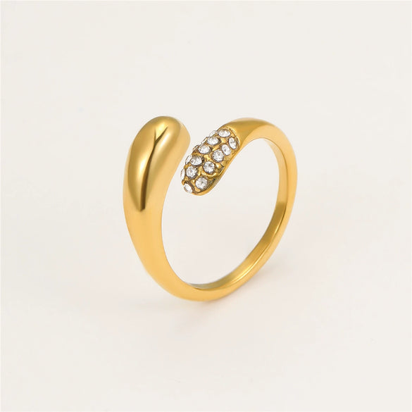 Wholesale Stainless Steel Geometric Open Rings With Electroplating Light Luxury Minimalist Style