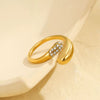 Wholesale Stainless Steel Geometric Open Rings With Electroplating Light Luxury Minimalist Style