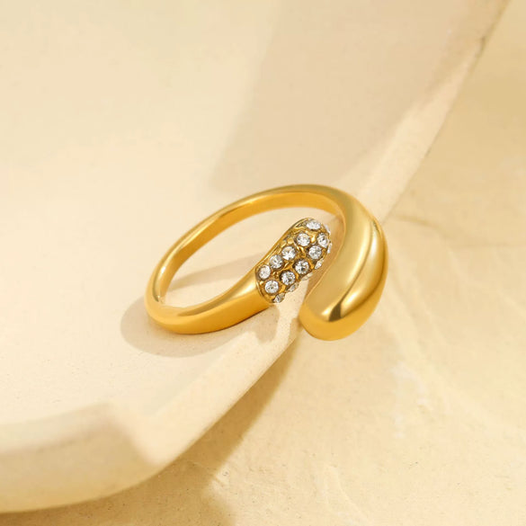 Wholesale Stainless Steel Geometric Open Rings With Electroplating Light Luxury Minimalist Style