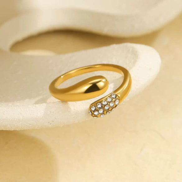 Wholesale Stainless Steel Geometric Open Rings With Electroplating Light Luxury Minimalist Style