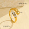 Wholesale Stainless Steel Geometric Open Rings With Electroplating Light Luxury Minimalist Style
