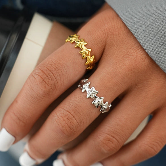 Wholesale Stainless Steel Geometric Open Rings With Vacuum Furnace Electroplating For Women Fashion Jewelry Accessories