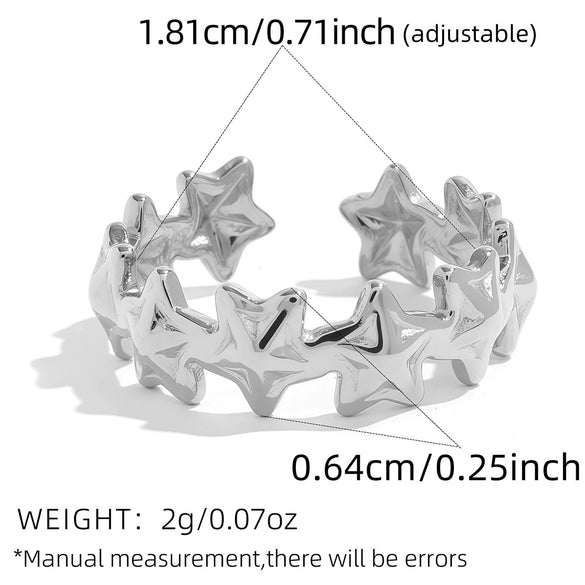 Wholesale Stainless Steel Geometric Open Rings With Vacuum Furnace Electroplating For Women Fashion Jewelry Accessories