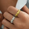 Wholesale Stainless Steel Geometric Open Rings With Vacuum Furnace Electroplating For Women Fashion Jewelry Accessories
