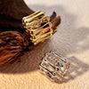 Wholesale Stainless Steel Geometric Open Unisex Finger Ring 18K Goldplated