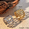 Wholesale Stainless Steel Geometric Open Unisex Finger Ring 18K Goldplated