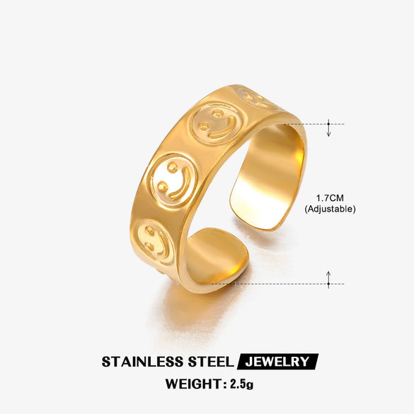 Wholesale Stainless Steel Geometric Open Vshaped Electroplated Ladies Hip Hop Ring