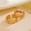 Wholesale Stainless Steel Geometric Open Vshaped Electroplated Ladies Hip Hop Ring