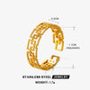 Wholesale Stainless Steel Geometric Opening Adjustable Ring For Women With 18K Gold Plated Electroplating
