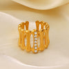 Wholesale Stainless Steel Geometric Opening Adjustable Ring 18K Gold Plated