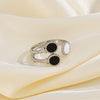 Wholesale Stainless Steel Geometric Opening Adjustable Ring With Real Gold Electroplated Retro Style For Women