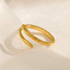 Wholesale Stainless Steel Geometric Opening Adjusting Women's Nail Ring 18K Gold Plated