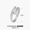 Wholesale Stainless Steel Geometric Opening Adjusting Women's Nail Ring 18K Gold Plated