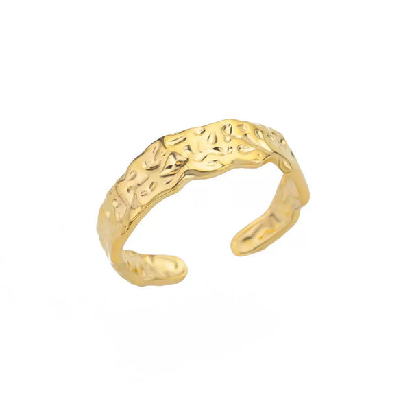 Wholesale Stainless Steel Geometric Opening Ring For Unisex With 18K Gold Plated Electroplating