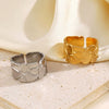 Wholesale Stainless Steel Geometric Opening Ring For Women Hip Hop Exaggerated Design With Electroplating