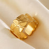 Wholesale Stainless Steel Geometric Opening Ring For Women Hip Hop Exaggerated Design With Electroplating