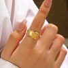 Wholesale Stainless Steel Geometric Opening Ring For Women Hip Hop Exaggerated Design With Electroplating