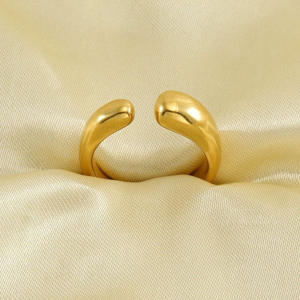 Wholesale 316L Stainless Steel Geometric Opening Ring Jewelry For Women With Electroplating Process