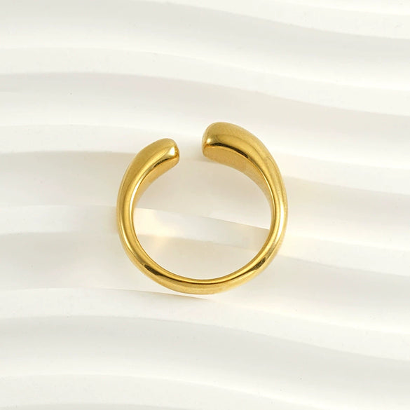 Wholesale 316L Stainless Steel Geometric Opening Ring Jewelry For Women With Electroplating Process