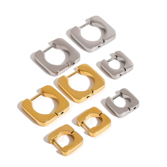 Wholesale Stainless Steel Geometric Original Design Electroplated Square Multi Function Women's Earrings