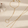 Wholesale Stainless Steel Geometric Oshaped Chain Necklace And Bracelet With Vacuum Real Gold Plating For Women