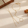 Wholesale Stainless Steel Geometric Oshaped Chain Necklace And Bracelet With Vacuum Real Gold Plating For Women