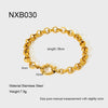 Wholesale Stainless Steel Geometric Oshaped Chain Pendant 18K Gold Plated Necklace And Bracelet For Women