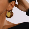 Wholesale Stainless Steel Geometric Oval Earrings With Electroplating And Gold And Silver Color Matching