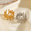 Wholesale Stainless Steel Geometric Oval Electroplated Female Hip Hop Ring