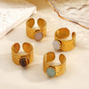 Wholesale Stainless Steel Geometric Oval Electroplated Ring For Women