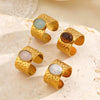 Wholesale Stainless Steel Geometric Oval Electroplated Ring For Women